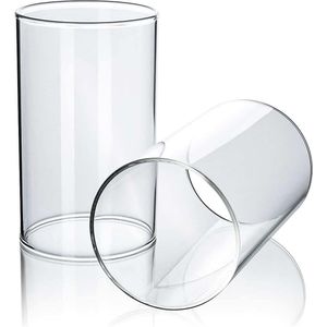 Borosilicaat windlichtglas - decoratief en veelzijdig - 2 stuks - 120 mm x 70 mm