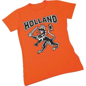 Dames T-shirt oranje Holland met leeuw | WK Voetbal Qatar 2022 | Nederlands elftal shirt | Nederland supporter | Holland souvenir | Maat L
