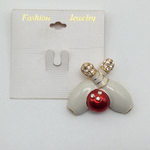 Bowling Bowlingsieraad gift 'Fasion Jewelry 2 pins met rode bal, wit met steentjes'  broche