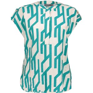 Geisha T-shirt Tshirt 33463-20 Emerald/ecru Combi Dames Maat - XS