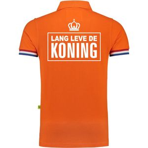 Luxe Lang leve de Koning poloshirt - 200 grams katoen - Lang leve de Koning - oranje - heren - Lang leve de Koning kleding/ shirts L