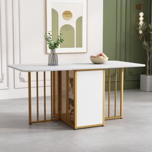 Opklapbare eettafel, multifunctionele uitschuifbare eettafel, verplaatsbare eettafel, uitschuifbare eettafel, eettafel met laden