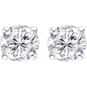 New Bling 9NB-1321 Zilveren Oorbellen met Zirkonia - Oorknopjes - Zirkonia - 5mm - Rhodium - Zilver