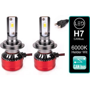 (set 2 stuks) H7 LED lampen 28000 Lumen met CANbus EMC CHip CSP 6000k Ultra-bright - Wit 130 Watt Motor / Auto - Motor - Dimlicht - Grootlicht - Koplampen - Autolamp - Lamp - Autolampen - CANbus adapter