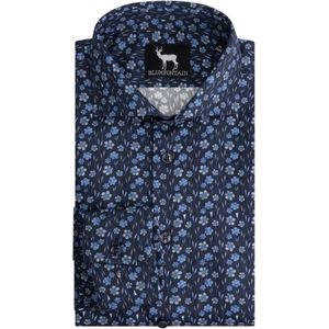Gents - Overhemd print bloem blauw - Maat L