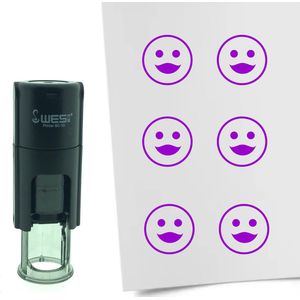 CombiCraft Stempel Smiley Vrouwelijk 10mm rond - Paarse inkt