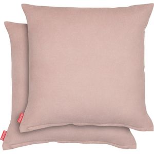 Blumtal Chenille Kussenslopen - Set van 2 - Zacht en met Blinde Rits - Kussenhoes 40 x 40, Dusty Pink - Roze