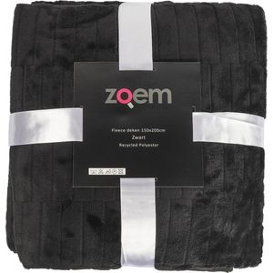 Zoem - Fleece deken XL - Fleece plaid XL - Recycled - Kerst - Zwart - Picknick - Terras - Tuinset - Duurzaam - 205 x 150 - 300 gsm – Kleedje