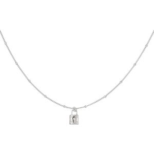 With lock ketting - zilver - stainless steel - Nikkel vrij - waterproof - slot - necklace