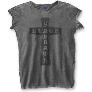 Black Sabbath - Vintage Cross Dames T-shirt - L - Grijs