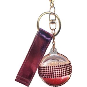 Sleutelhanger Tashanger Grote roze glitter diamant bol 12CM steentjes bandje hotfix stenen band grote hanger luxe sleutel decoratieve hanger speelgoed voor auto sleutels accessoires