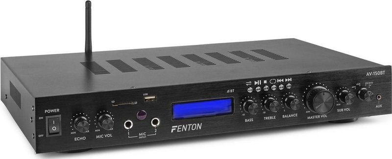 Surround versterker - Fenton AV-150BT - 5.1 versterker met Bluetooth 380W - Home cinema - Zwart