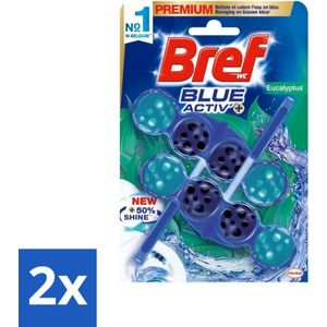 Bref WC - Blue Activ' - Toiletblok - Eucalyptus - 2 Blokken - Voordeelverpakking - 2 stuks