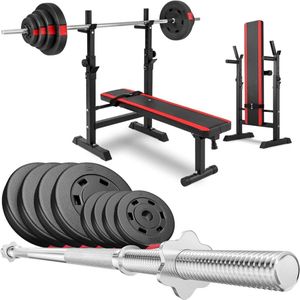 Zylo® Bench Fitness - Halterbank - Bench Press - 120 x 60 x 99 cm - Zwart