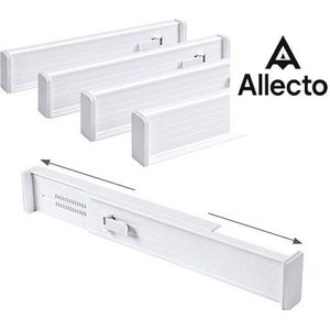 Set van 5 Ladeverdelers - Verstelbaar (27-45 cm) - Kunststof Ladeverdeler - Kledingkast- Organizer - Ladeverdeler - Keuken voor Keukenopslag - Slaapkamer - Commode - Wit