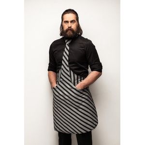 Tie & Apron Stropdas Schort Chef Zwart-Grijs Gestreept