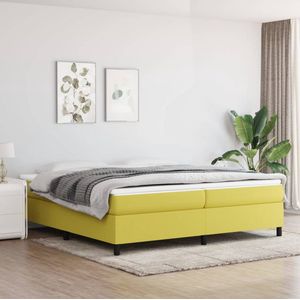 vidaXL Boxspring 200x200 cm groen incl. matrassen Boxspringbed - Boxspring - Bed Frame - Tweepersoonsbed - Groent Intrekbare Hoofdbord