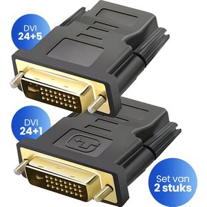 Garpex® Set van 2 adapters - DVI 24+1 naar HDMI Adapter + DVI 24+5 naar HDMI adapter - Male to HDMI Female Converter - 1080P