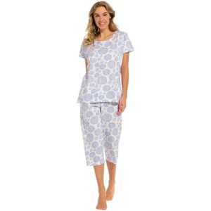 Pastunette Pyjama 3/4 broek - 506 Blue - maat 46 (46) - Dames Volwassenen - 100% katoen- 20241-110-2-506-46