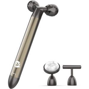 3-in-1 Elektrische Gezichtsmassager - Anti-Rimpel en Gezichtsversteviger voor Voorhoofd, Wangen, Ogen, Neus, Nek en Armen - Zwart