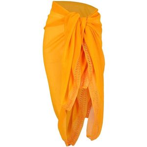 Pareo Omslagdoek Effen Oranje Dames Vrouwen Strandjurkje Sarong