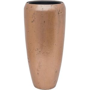 Frigus vaas goud 65cm hoogs-sHoge vaas met een rauwe metallic gouden bronzen finishs-sGrote bloempot plantenbak vazen