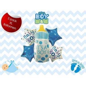Geboorte Ballonnen - Its A Boy - Aluminium Ballonnen - 5 Pack