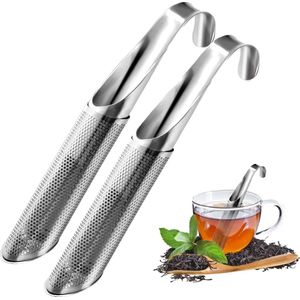 Theezeef - 2 Stuks - Fijnmazig Theefilter Voor Losse Thee - Theefilter Voor Losse Thee - Theefilter Rvs - Fijnmazig Theezeef - Extra Fijne Filter - Rvs Thee Ei - Infuser - Thee Ei - Theefilter - Zeef - Thee Pijp - Theezeefje - Kruidenfilte - Duurzaam
