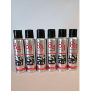 8x4 For men - Play the Game - Deodorant - Voordeelset (6 x 150ml)