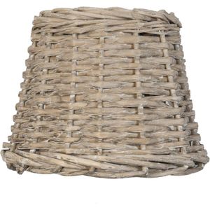 Clayre & Eef Lampenkap Ø 20x15 cm Beige Rotan Rond Rieten Lampenkap