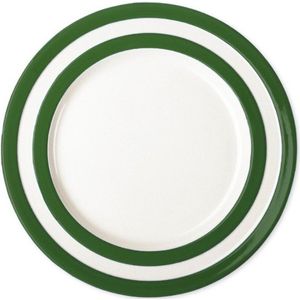 Cornishware Adder Green Main Plate - dinerbord - 28cm - donkergroen wit bord - gestreept servies