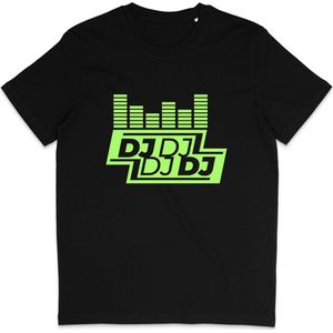 T Shirt Heren Dames - DJ Muziek Print - Zwart - L