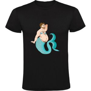 Dikke zeemeerman Heren T-shirt | zee | meerman | dik | man | vis