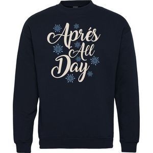 Sweater Après All Day | Apres Ski Verkleedkleren | Fout Skipak | Apres Ski Outfit | Navy | maat XS