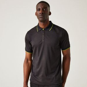 Regatta Navigate Short Sleeve Polo RG264 - Black/Lime - S