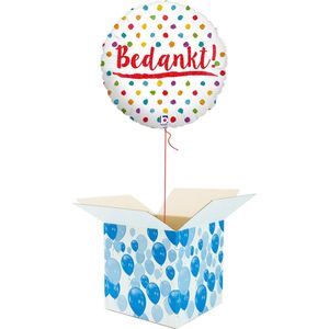 Helium Ballon gevuld met helium - Bedankt! - Cadeauverpakking - Confetti - Folieballon - Helium ballonnen gevuld