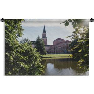 Wandkleed Kiel - Het stadhuis van de Duitse stad Kiel Wandkleed katoen 60x40 cm - Wandtapijt met foto