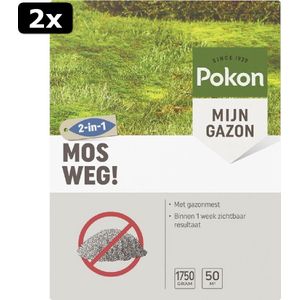 2x Pokon Mos Weg! - 1,75kg - Onkruidverdelger - Geschikt voor 50m¬≤ - Mosbestrijder