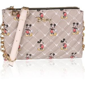DISNEY Mickey Mouse Beige gequiltete tas met gouden ketting, 24x15 cm