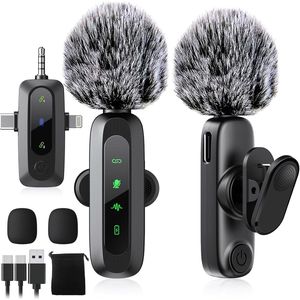 Vesfy Microfoon Draadloos - Geschikt voor iPhone, Android en Camera - Plug & Play - 20 Meter Bereik - 2 Stuks - Microfoon