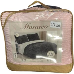 Monaco Luxe deken - Rib en fleece - 200x220cm - Rose