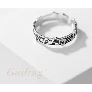 Gading® dames Ring met muzieknoten - one size ring