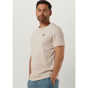 Lyle & Scott Plain T-shirt Polo's & T-shirts Heren - Polo shirt - Beige - Maat S