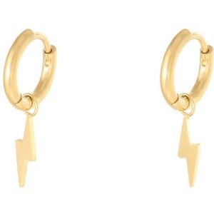 Yehwang - Thunder - oorbellen - sieraden - dames - goudkleurig - bliksem - trendy - ring oorbel met hanger - Ibiza style