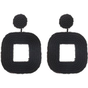 The Jewellery Club - Emma earrings black - Oorbellen - Dames oorbellen - Kralen oorbellen - Zwart - 4,5 cm