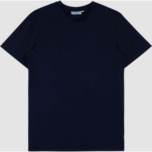 Vercate - Knitted T-Shirt - Korte Mouw - Navy - Marine Blauw - Regular Fit - Excellent Katoen - Maat S