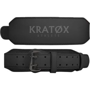 KRATØX Leren Lifting Belt - Halterriem - Powerlift Riem - Leer Gewichthefriem - Lever Belt - Powerlifting - Deadlift - Zwart - Maat XL