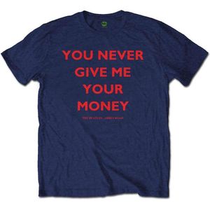 The Beatles - You Never Give Me Your Money Heren T-shirt - S - Blauw