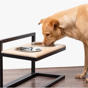 hondenvoerbak op standaard, antislip, dog feeding station