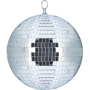Relaxdays discobal 20 cm - spiegelbol - discobol - spiegelbal - zilver - zonder motor